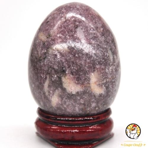 Oeuf en pierre lépidolite naturelle violet